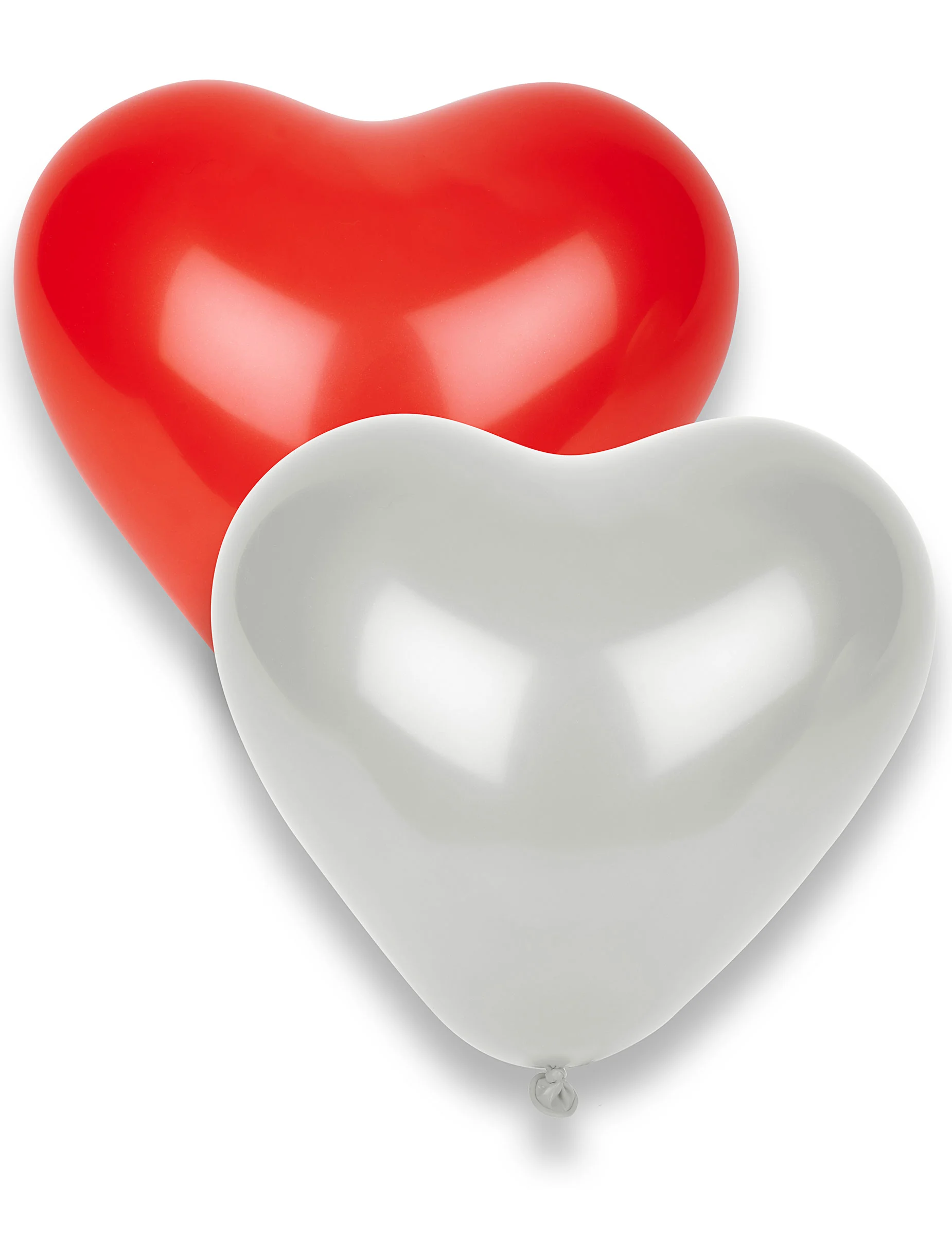 Bild von Romantische Herz Luftballons Valentinstag 8 Stück rot-weiss 33x36cm