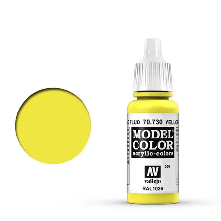 Bild von Vallejo, Künstlerfarbe + Bastelfarbe, VAL-70.730 - Model Color Acrylfarbe - Fluorescent Yellow, 17 ml (Fluorescent Yellow, 17 ml)
