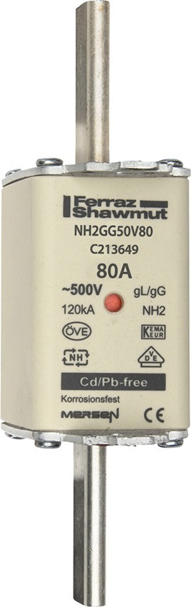 Bild von Mersen NH-Sicherungseinsatz SF Gr.2 gG 80A/500V KM NH2GG50V80 - C213649