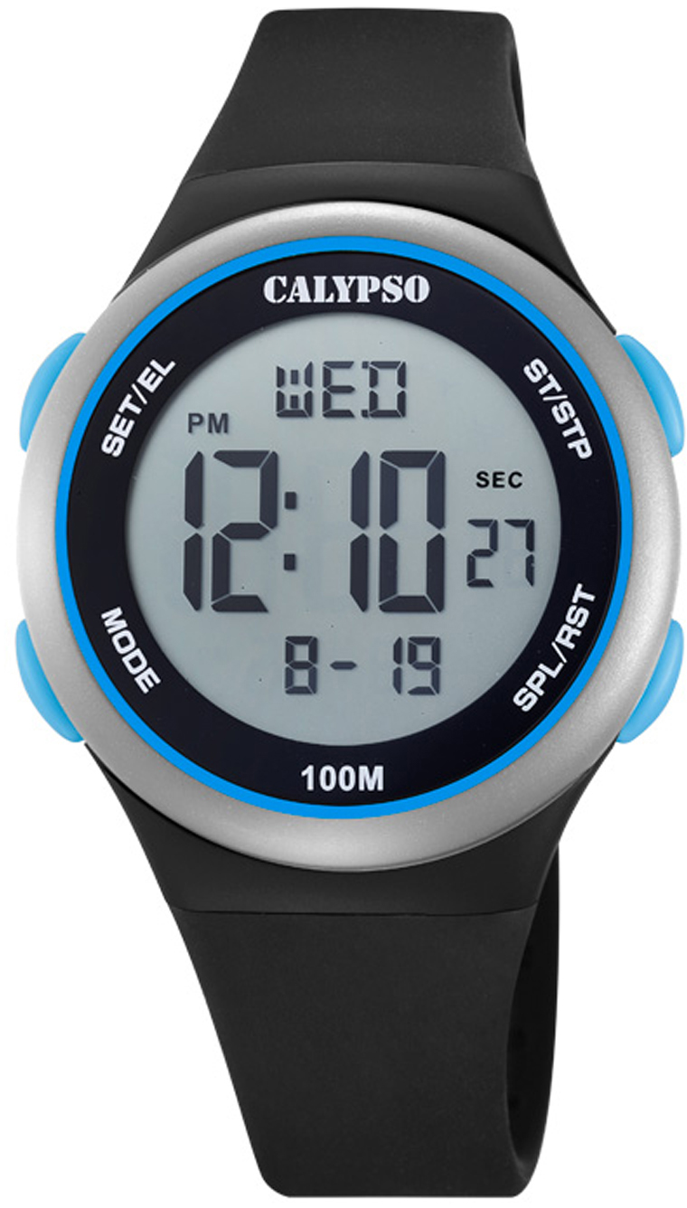Bild von CALYPSO WATCHES Digitaluhr Calypso Herren Uhr Digital K5804/4, (Digitaluhr), Herrenuhr rund, mittel (ca. 39mm), Kunststoffarmband, Fashion-Style
