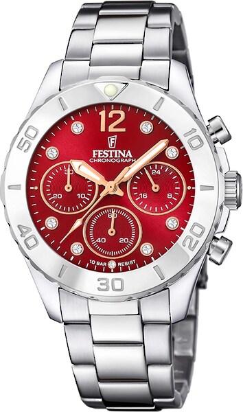 Bild von Festina Chronograph »Boyfriend, F20603/2«, Armbanduhr, Quarzuhr, Damenuhr, Stoppfunktion, Edelstahlarmband