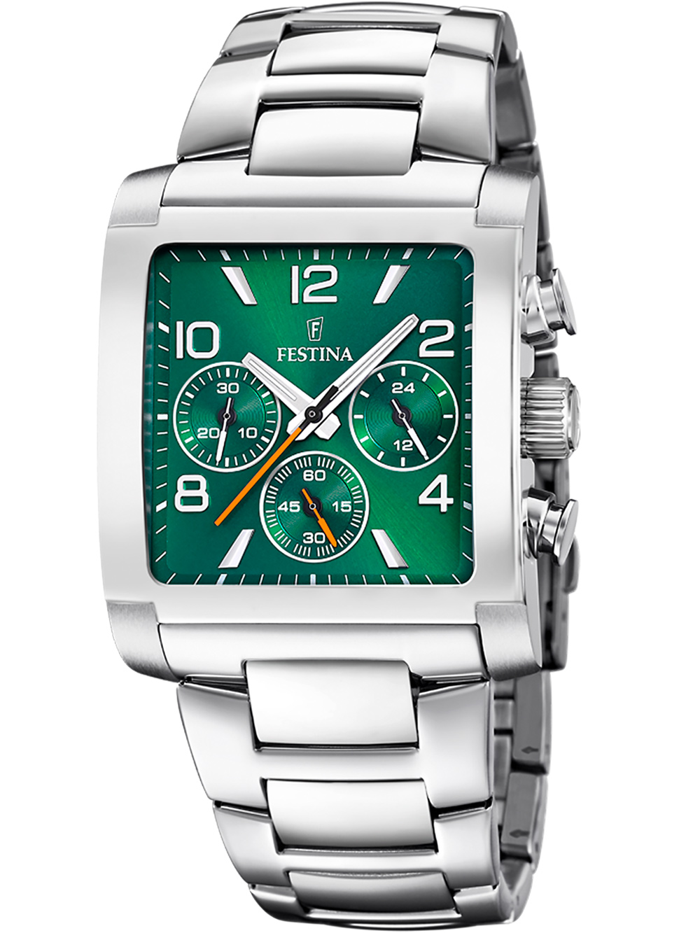 Bild von Festina Chronograph On The Square F20652/2, Armbanduhr, Quarzuhr, Herrenuhr, Stoppfunktion, Edelstahlarmband