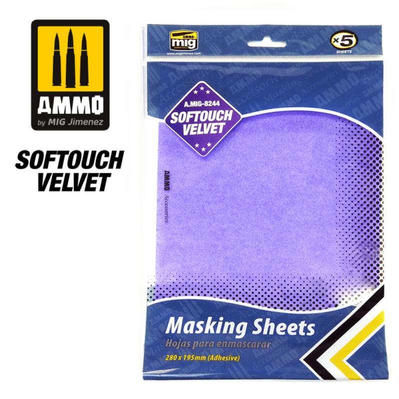 Bild von Softouch Velvet Masking Sheets (x5 sheets, 280mm x 195mm, adhesive)