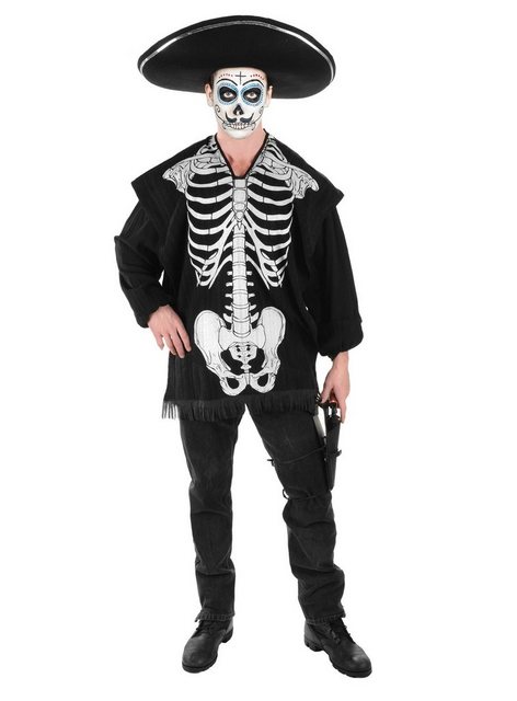 Bild von Underwraps Kostüm Skelett Poncho, Origineller Poncho für Halloween und Fasching