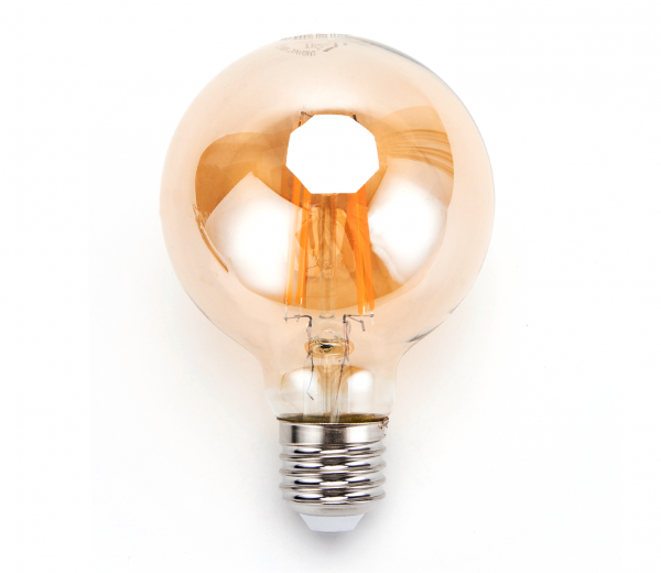 Bild von LED Filament Leuchtmittel E27 G125 8W 2200K Amber Gold