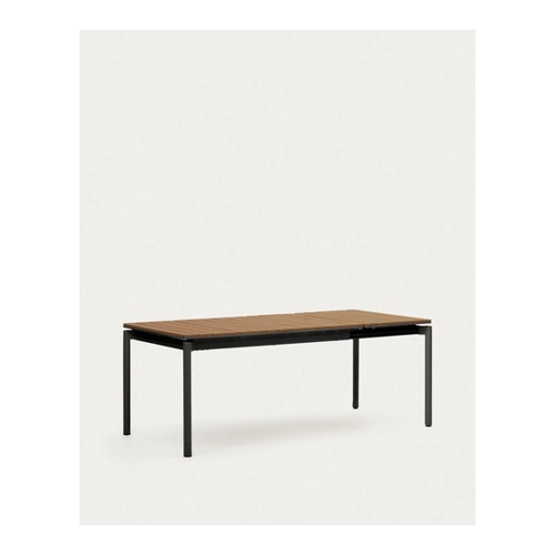 Bild von Natur24 Gartentisch Gartenausziehtisch Canyelles 200 x 90 x 76 cm Aluminium Mattschwarz