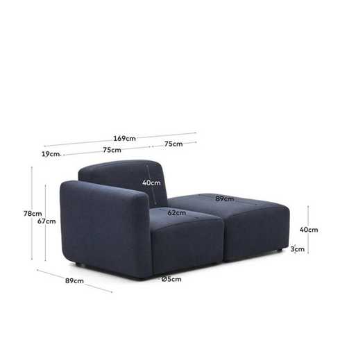 Bild von Natur24 Sofa 1-Sitzer-Sofa Neom Blau