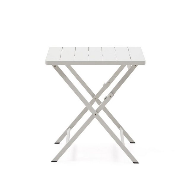 Bild von Natur24 Gartentisch Gartentisch Torreta 70 x 74,5 x 70 cm Aluminium Weiß