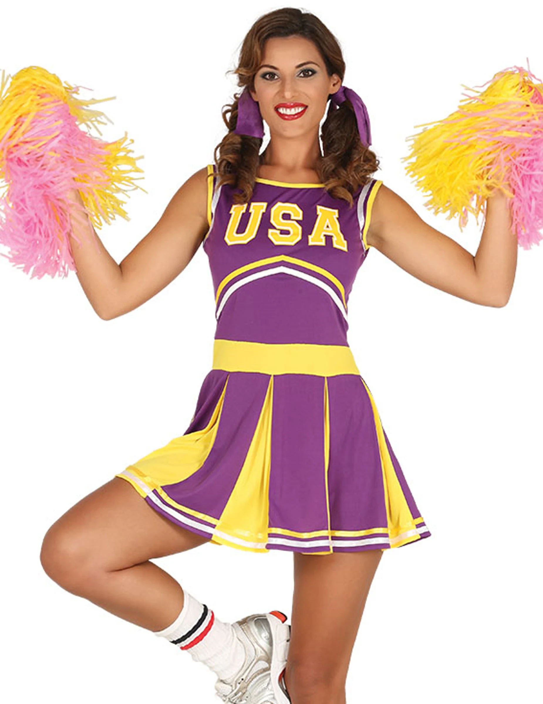 Bild von USA Cheerleader-Kleid lila-gelb
