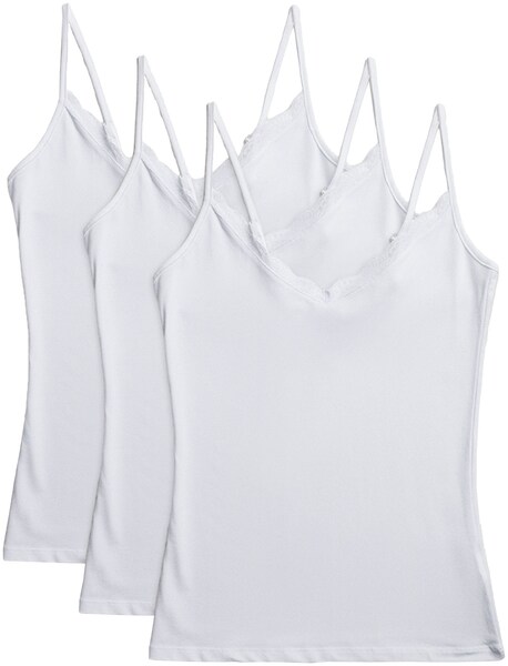 Bild von YSABEL MORA Unterhemd »BASIC COLLECTION COTTON WITH LACE«, (3er Pack), das perfekte Basic-Top für jeden Tag