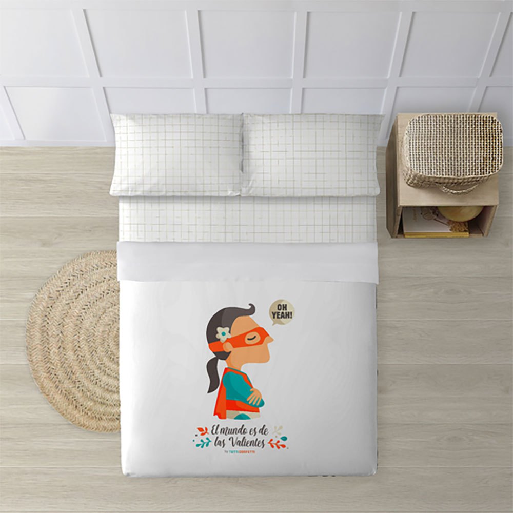 Bild von Belum Bettwäsche-set Mit Passendem Bedrucktem Kissenbezug Und Spannbetttuch Superhero Girl Für 90er Bett 160x270 Cm