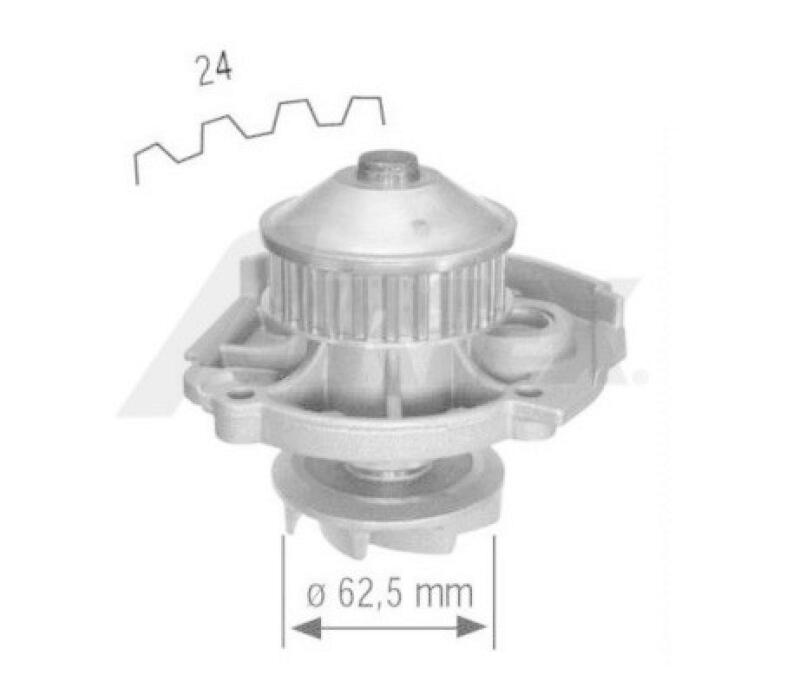Bild von AIRTEX 1616 Wasserpumpe Kühlmittelpumpe, Kühlwasserpumpe 24 FIAT: Panda II Hatchback, Panda I Hatchback