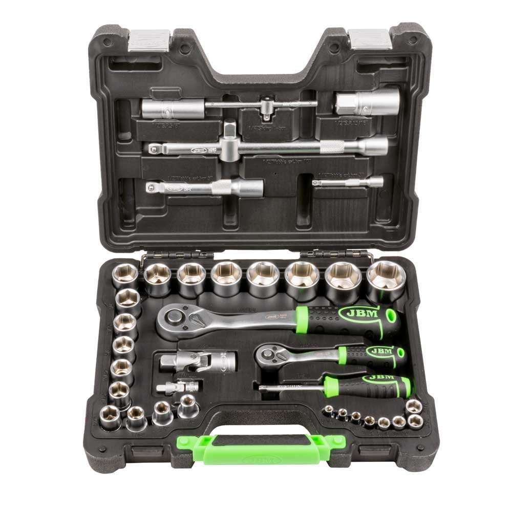 Bild von Jbm 54106 1/2´´ 1/4´´ Socket And Rachet Set 37 Pieces Silber