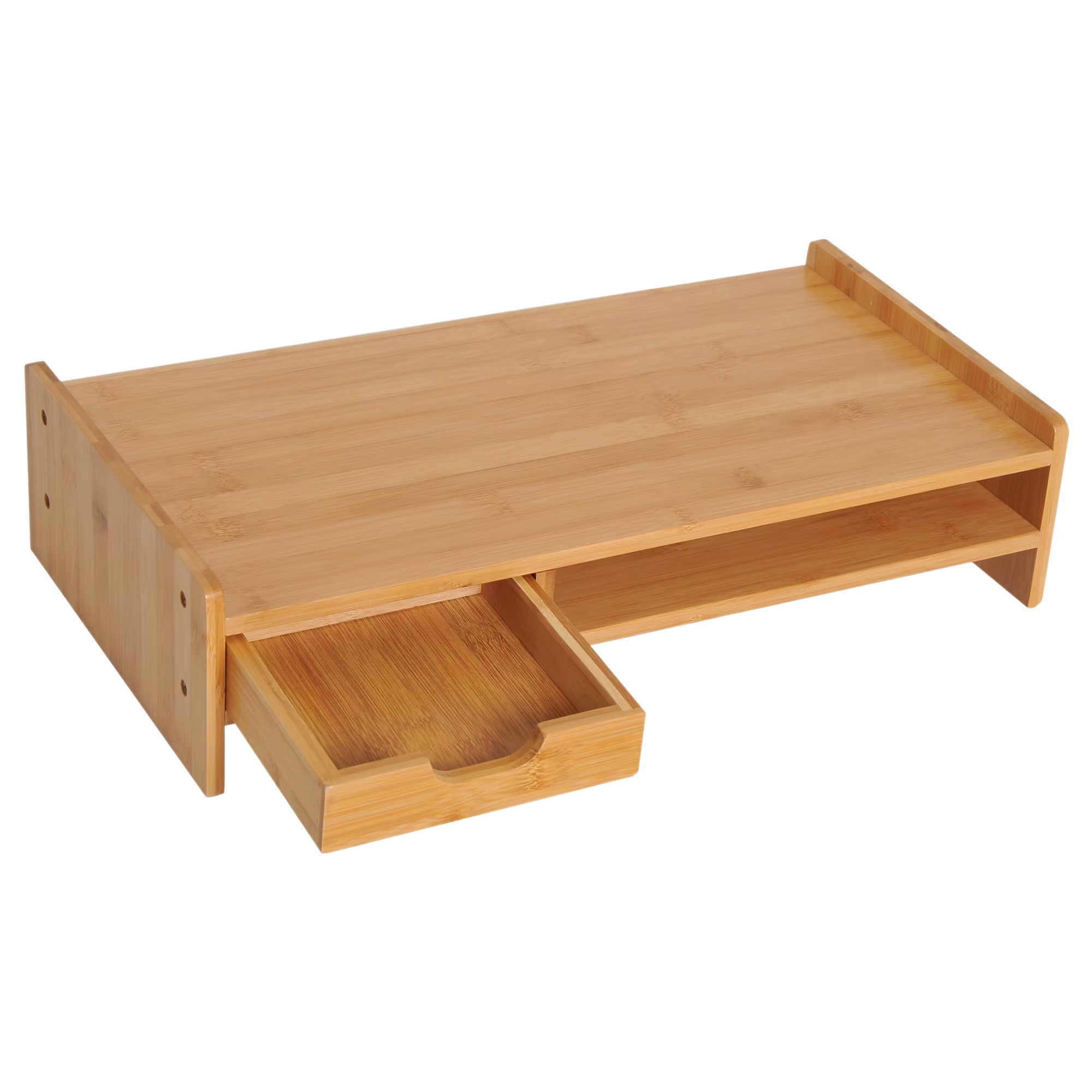Bild von Homcom Monitor Soporte de Bambu Elevador de Panta llas Mesa de Orden ador Porta til Organizer de
