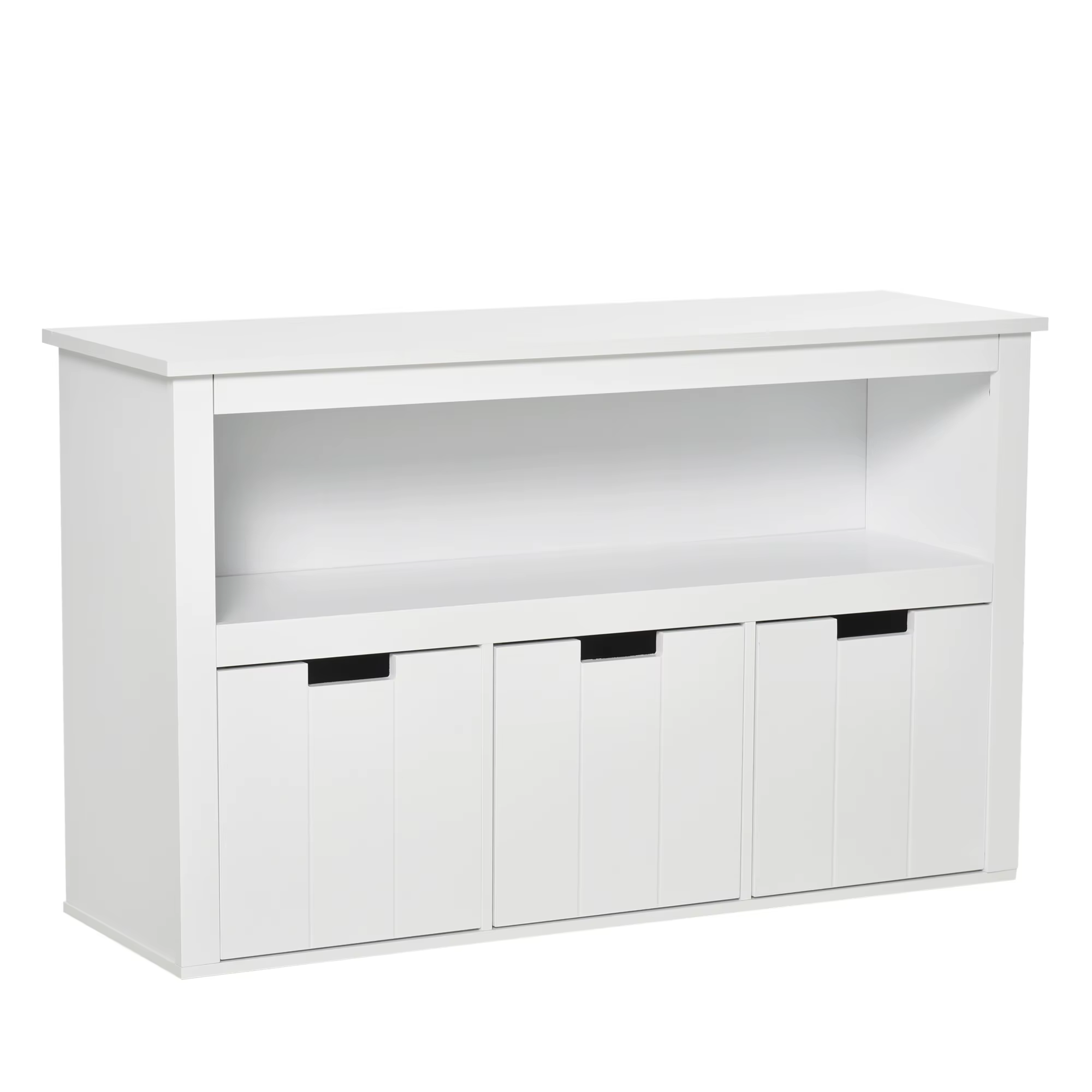 Bild von Homcom Wohnzimmer Schlafzimmer Side board mit 3 Schubladen offene Regale 102x33x61,5 cm