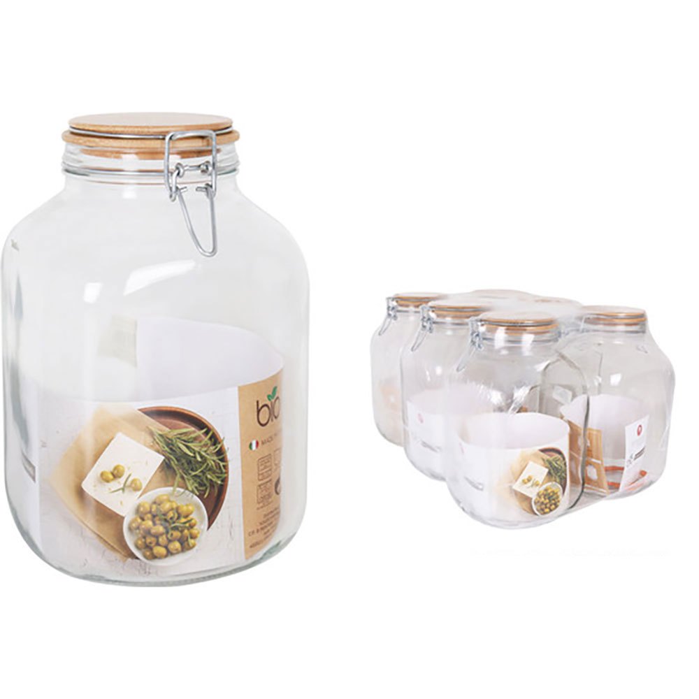Bild von Borgonovo Primizie Hermetic Jar Bamboo Lid 4250ml Durchsichtig