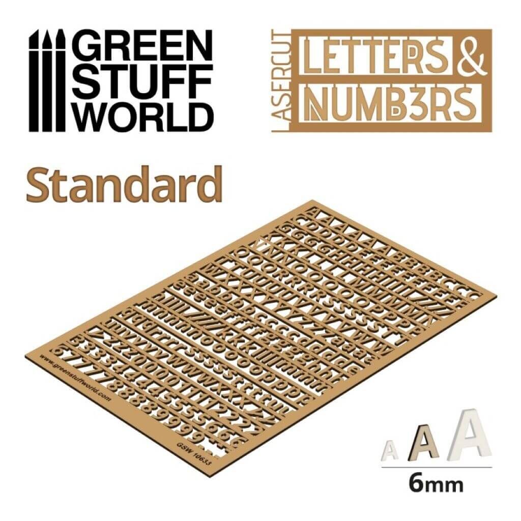 Bild von Green Stuff World Buchstaben und Zahlen Standard 6mm