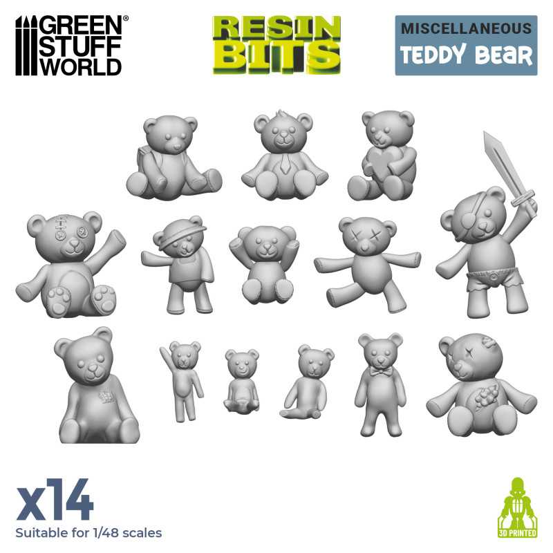 Bild von Green Stuff World Spielzeug Bären Stofftiere 28mm 1/56 Toys Spielzeug Modelle 3d