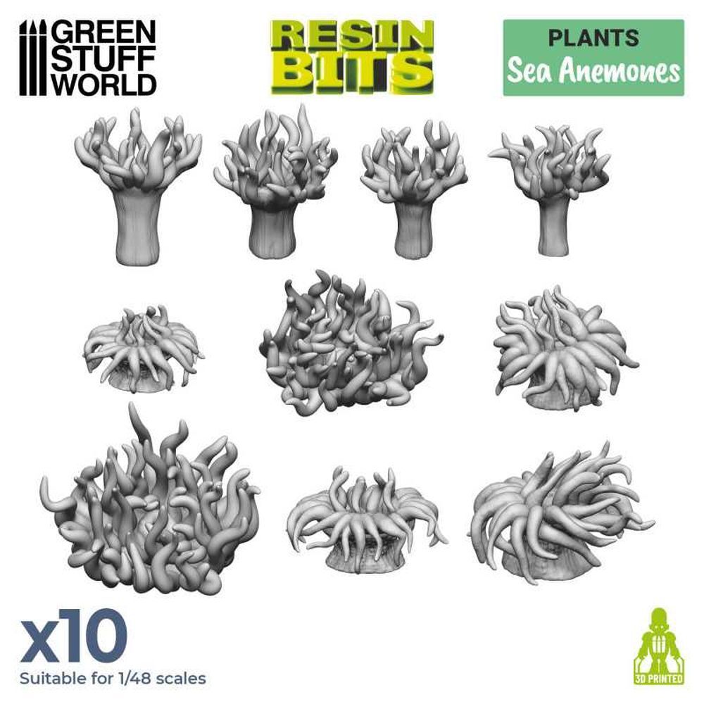 Bild von Green Stuff World Seeanemonen Set (10) Resin Gelände models Plants Sea Anemones