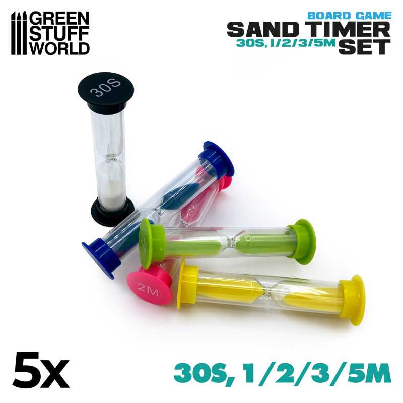 Bild von Green Stuff World Sanduhren Set (5) 30sec 1/2/3/5 min Sand Timer Set Board Game