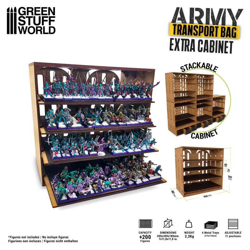Bild von Green Stuff World Zusätzlicher Organizer für Transportkoffer Extra Cabinet Medium