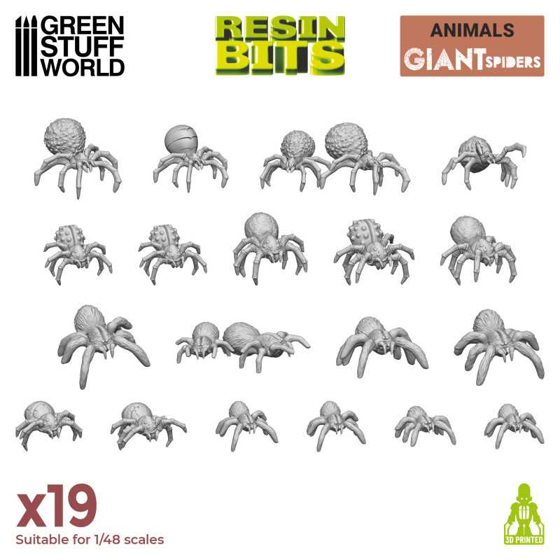 Bild von Green Stuff World Große Spinnen Set (19) 3D printed set Bats