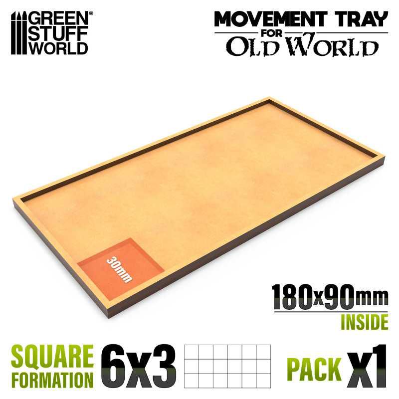 Bild von Green Stuff World MDF Regimentsbases Old World 180x90mm 6x3 Movement Tray