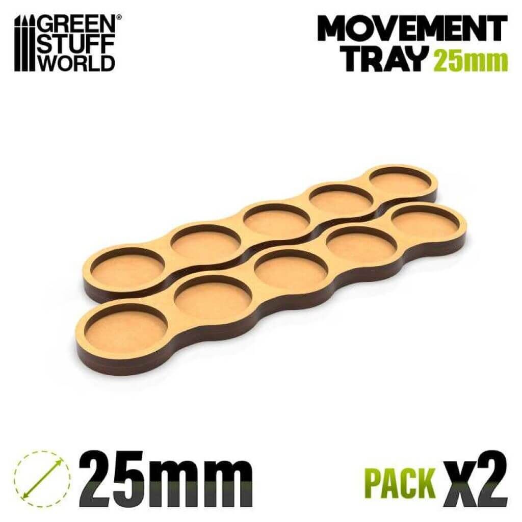Bild von Green Stuff World MDF Movement Trays Skirmish AOS 25mm 5x1 Movement Tray