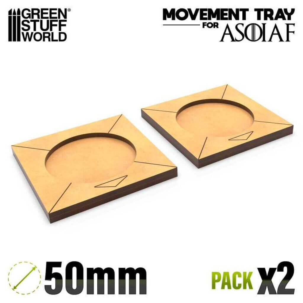 Bild von Green Stuff World MDF Regimentsbases ASOIAF 50mm 1x1 Movement Tray Song of ice
