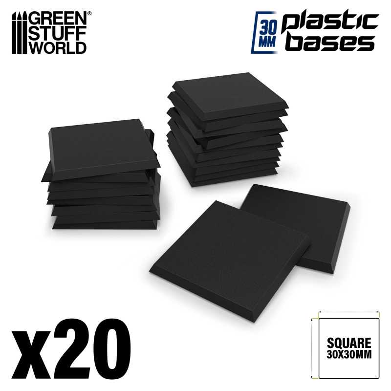 Bild von Green Stuff World Plastik Bases Eckig 30x30mm 20 plastic base quadratisch Square