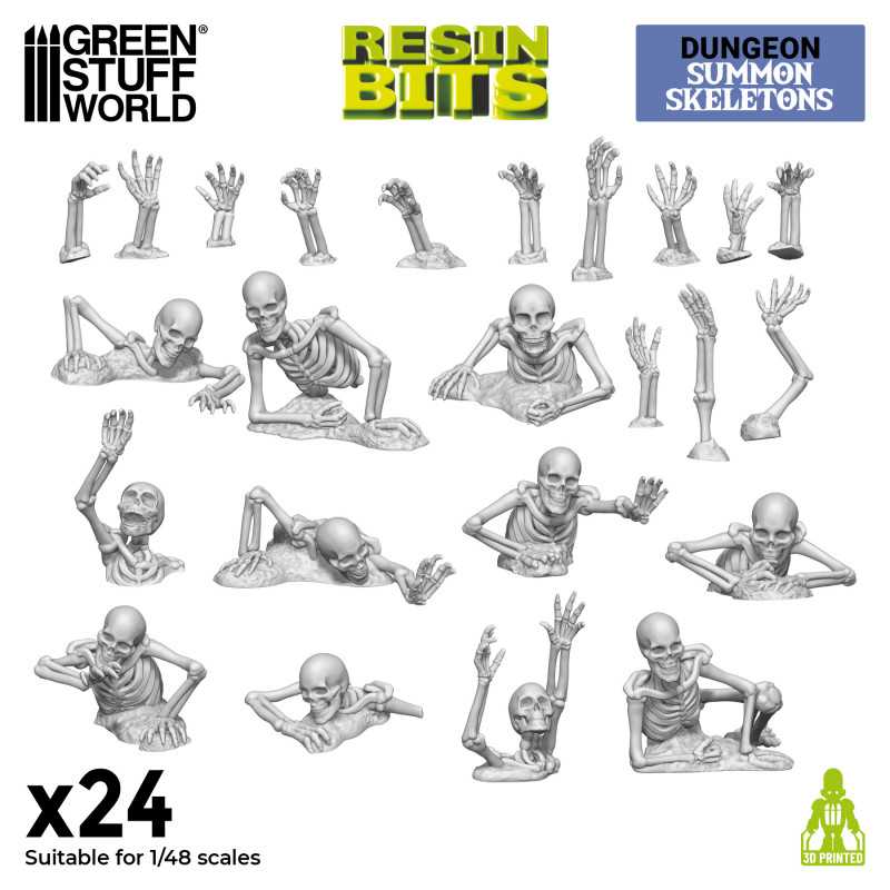 Bild von Green Stuff World Skelett-Beschwörung Set (24) 3D printed Bones