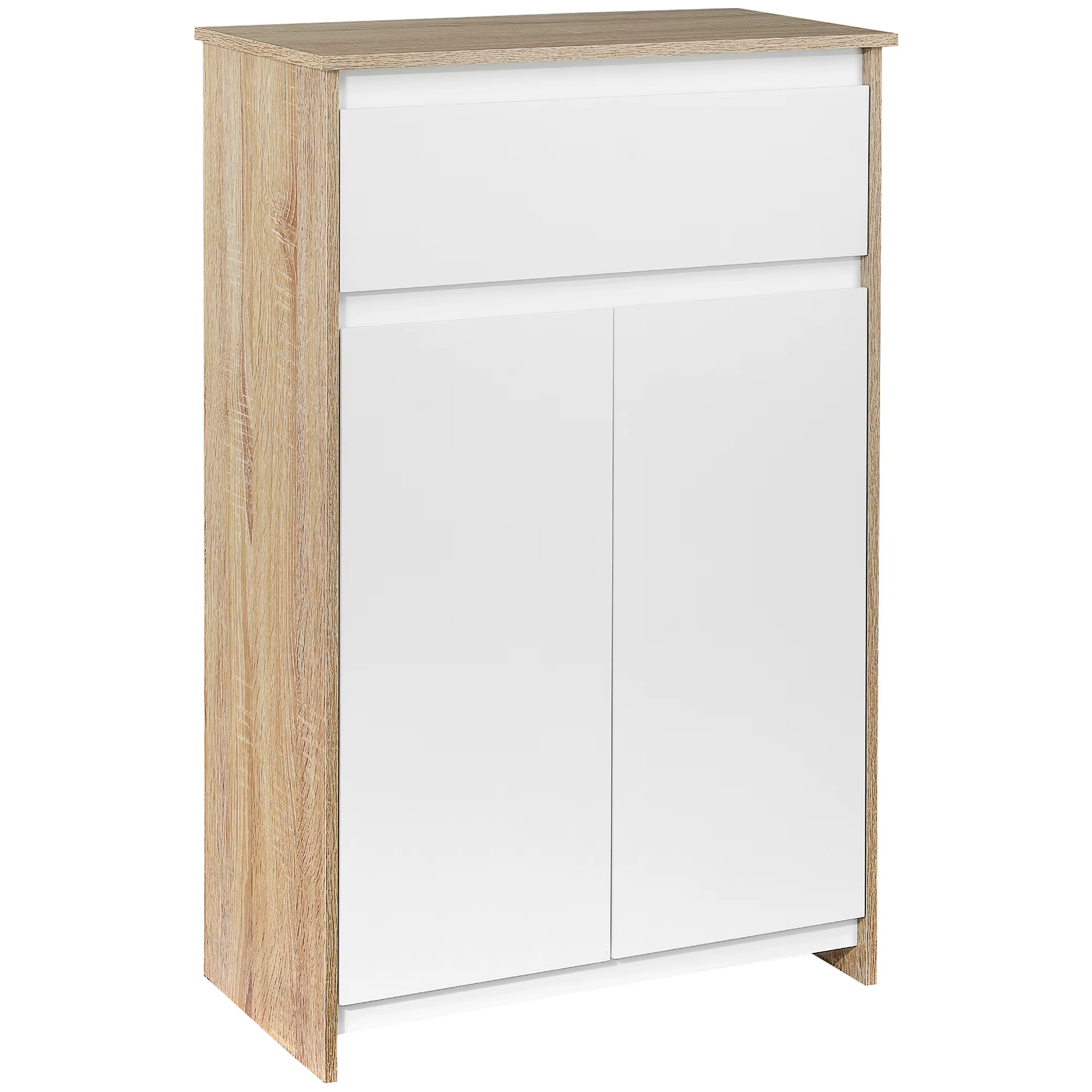 Bild von Kleankin Bad Hilfs schrank mit 1 Schublade und 2 Türen für Wohnzimmer 60x30x90 cm