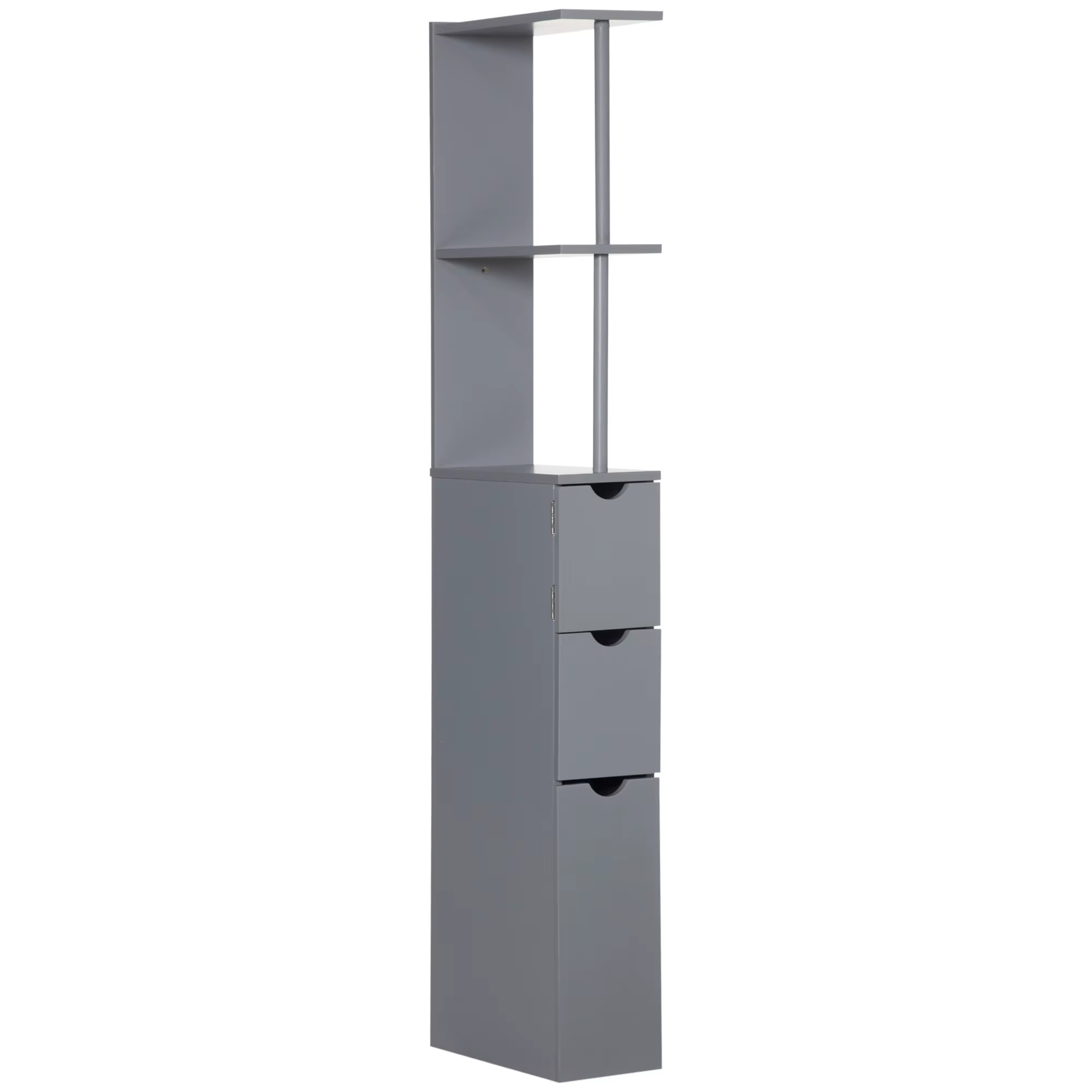 Bild von Homcom moderne Badezimmer Hilfs säule mit 2 Regalen 15x33x136,5 cm grau
