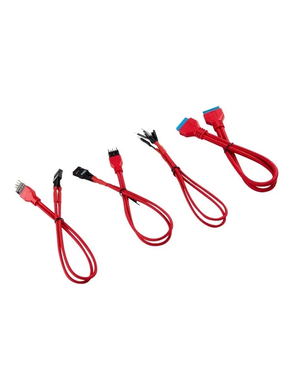 Bild von Corsair Premium Sleeved Frontpanel Kabel Verlängerungskit, rot