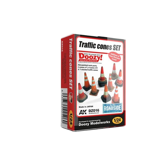 Bild von Doozy Modelworks Traffic Cones Set 1/24 DZ016 Verkehrsleitkegel Hütchen