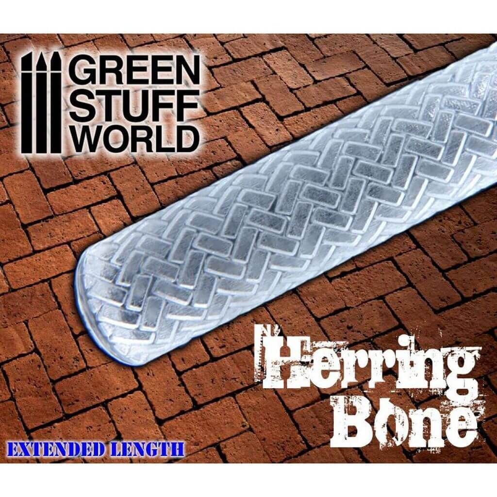 Bild von Green Stuff World Strukturwalze Herringbone Strukturrolle Rolling Pin