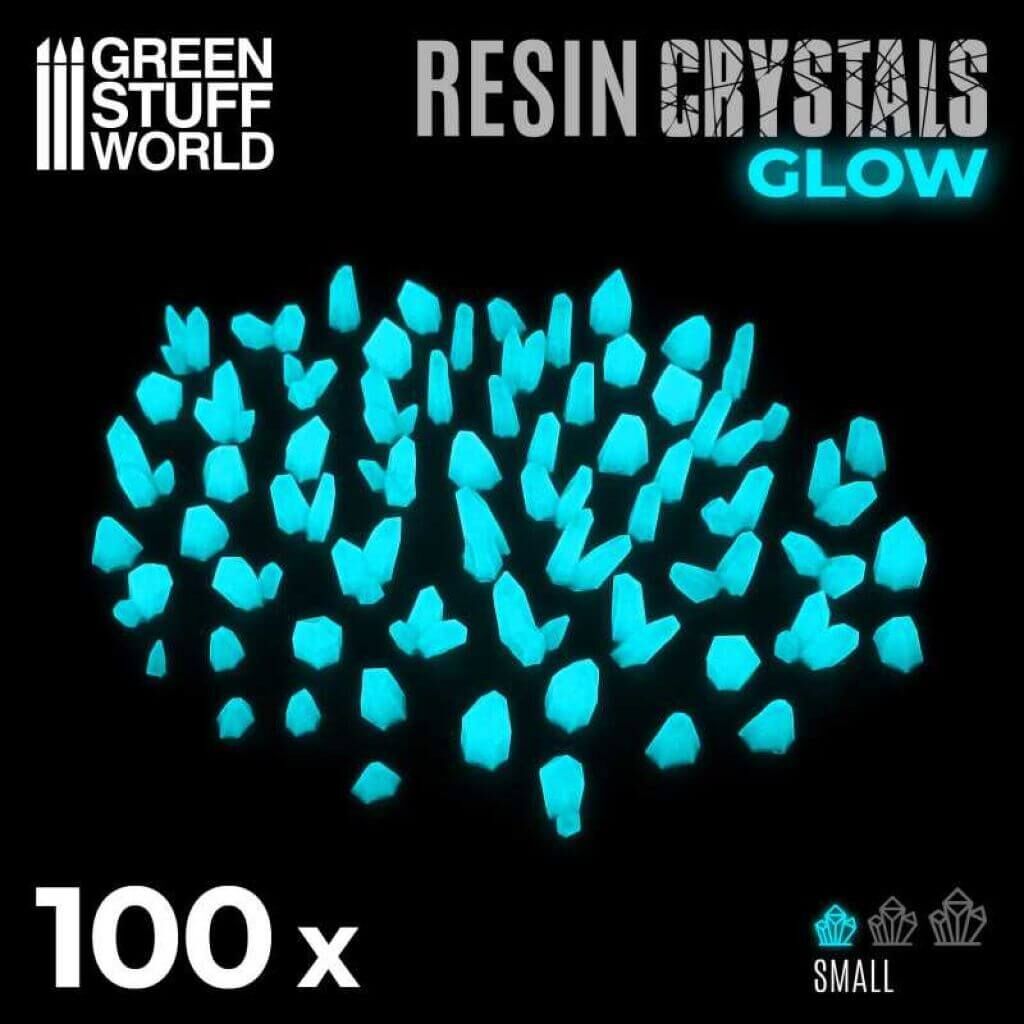 Bild von Green Stuff World Harzkristalle Türkisblau klein Glow Resin Crystals blue Small