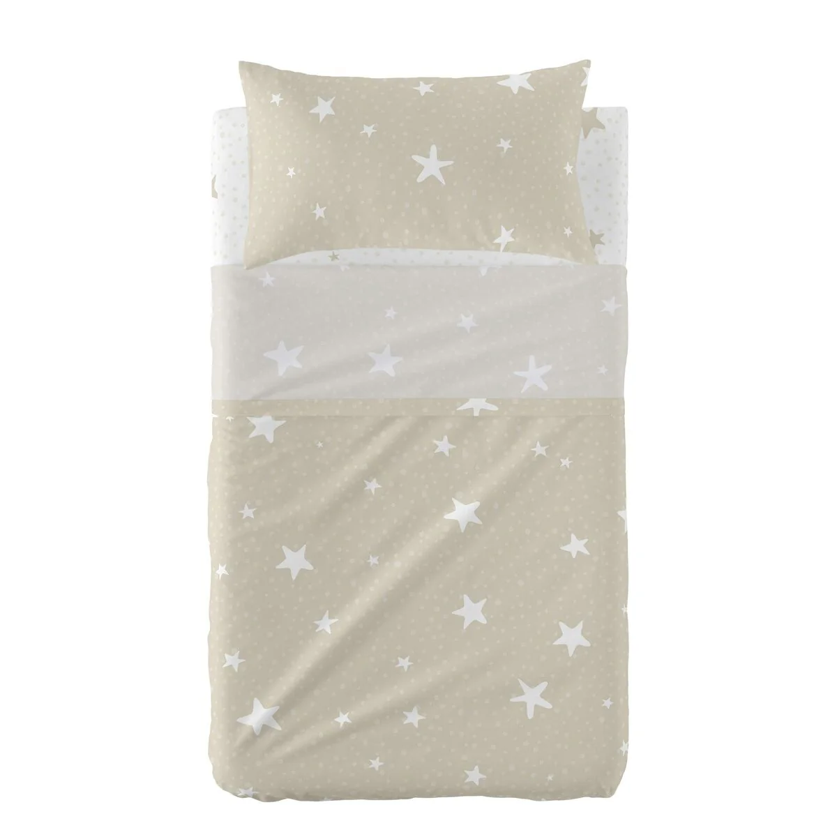 Bild von Bettwäsche-Set HappyFriday Basic Kids Little star Beige Babybettchen 2 Stücke
