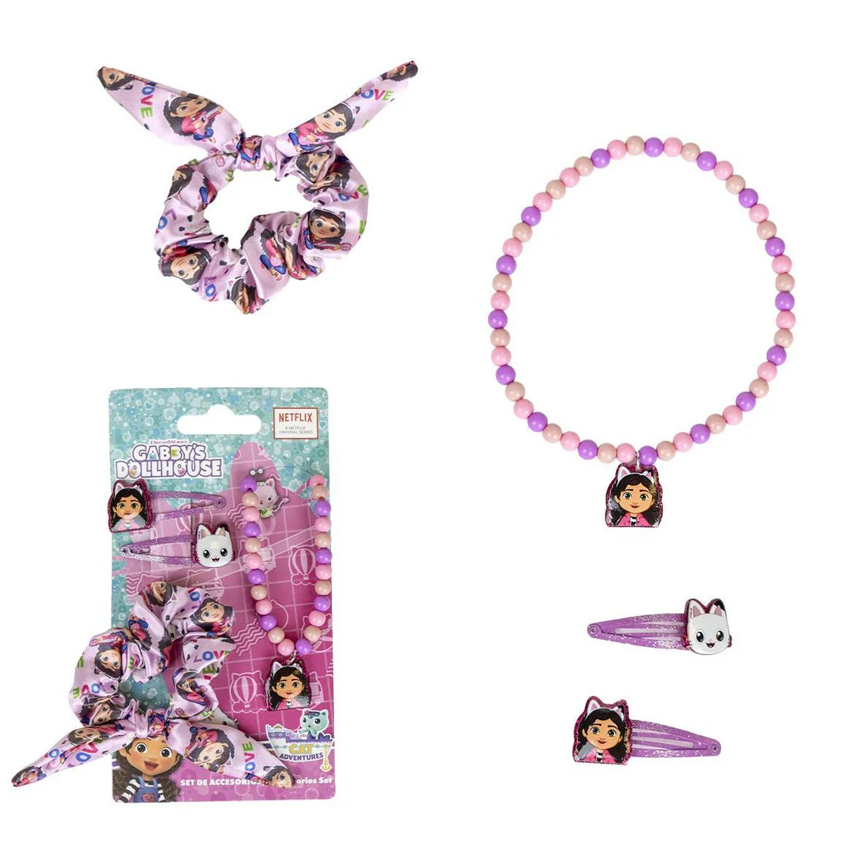 Bild von Haarschmuck Gabby's Dollhouse 4 Stücke Rosa