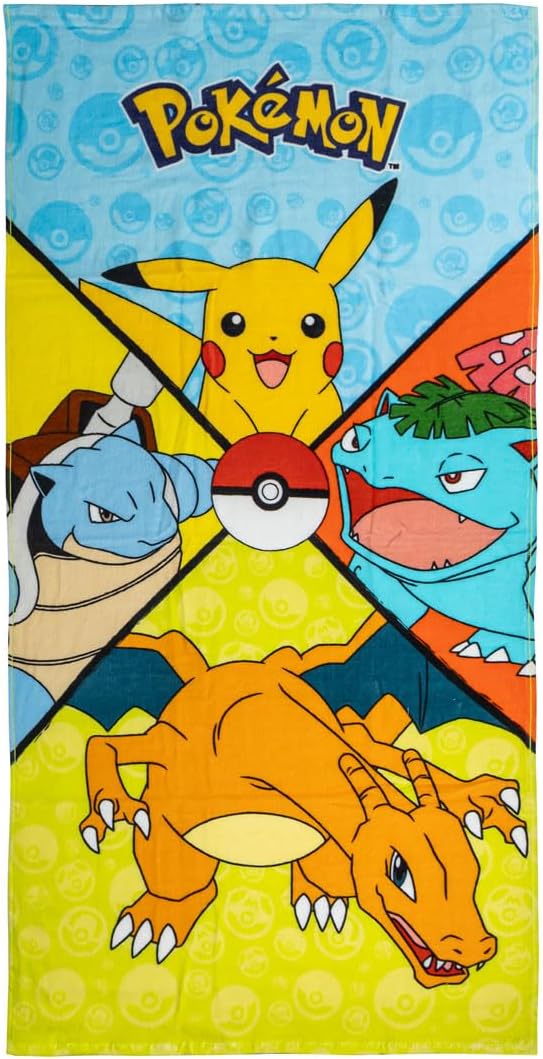 Bild von CERDÁ LIFE'S LITTLE MOMENTS Pokémon Kinderhandtuch, Mehrfarbig, 70 x 140 cm, aus 100% Baumwolle, 320 g/m², kleines Handtuch, Pokémon-Druck, Originalprodukt, entworfen in Spanien