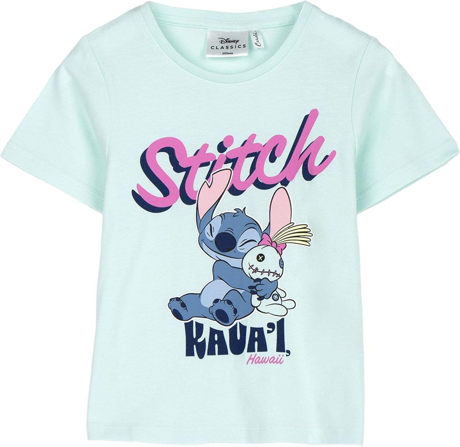 Bild von STITCH Unisex Kinder Camiseta Infantil de Manga Corta Producto Original Diseñado En España Kurzarm-T-Shirt, Türkis, 8 Jahre