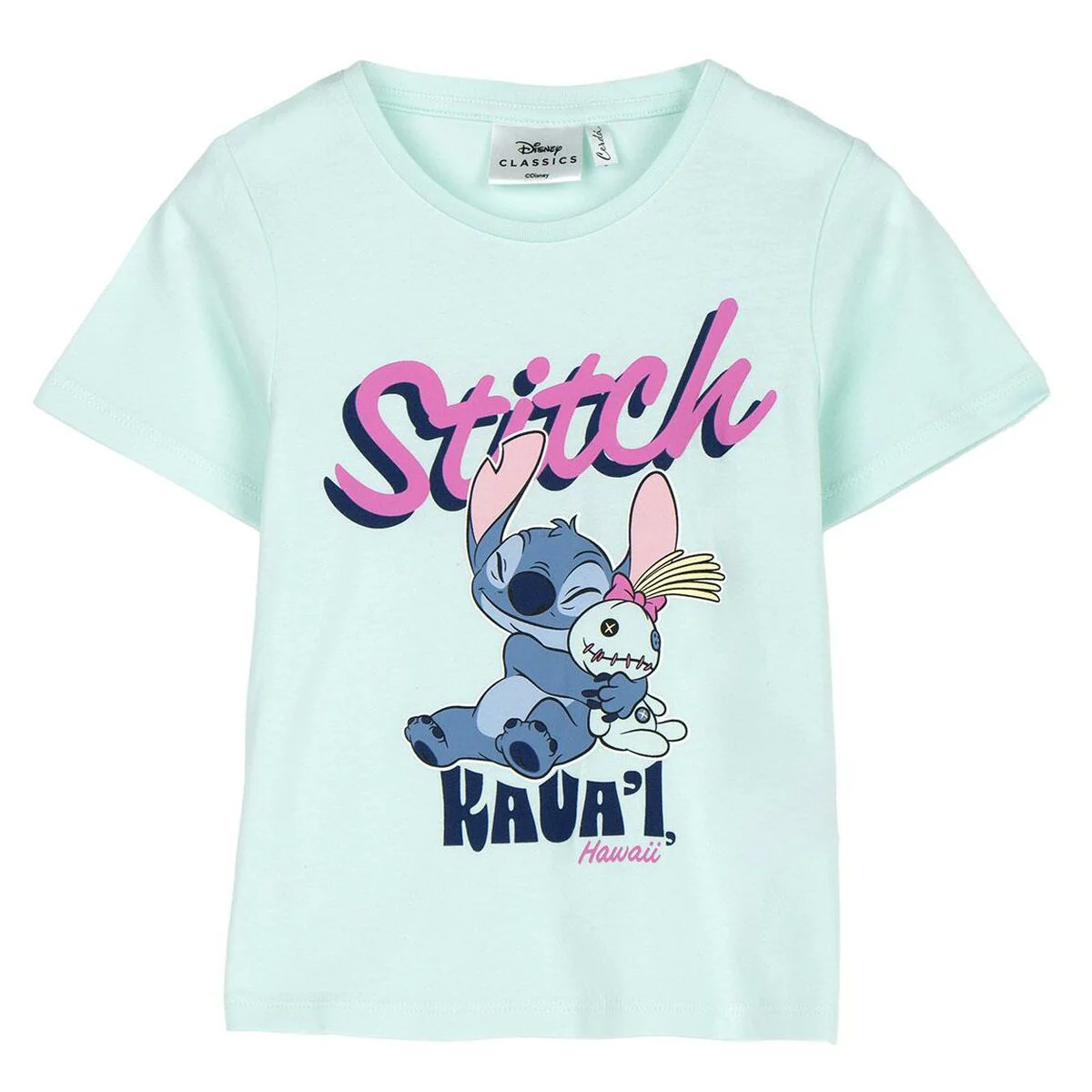 Bild von Kurzarm-T-Shirt für Kinder Stitch türkis