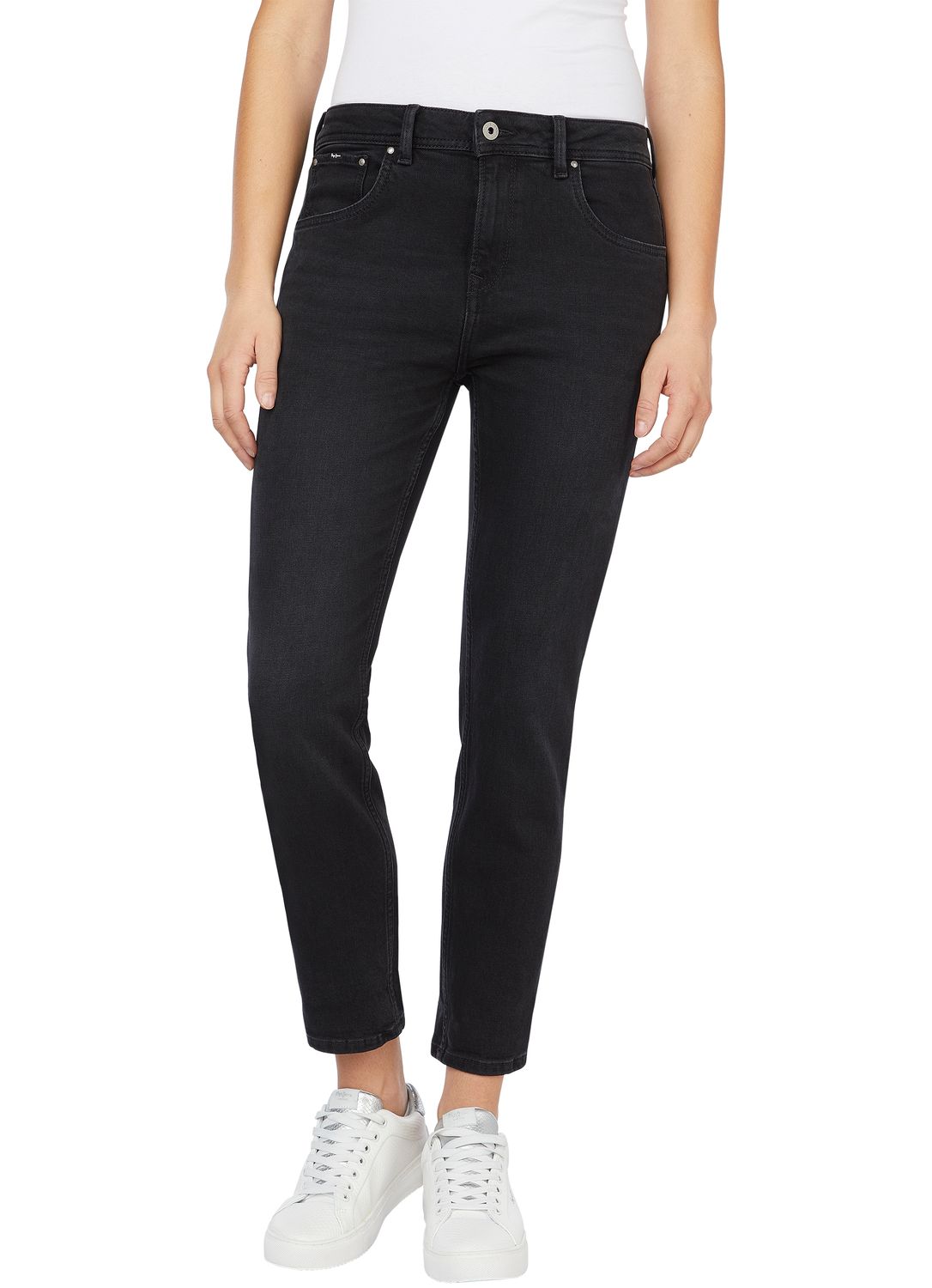 Bild von Pepe Jeans Damen Jeans VIOLET - Relaxed Fit Tapered Leg - Schwarz - Black Stone Wash