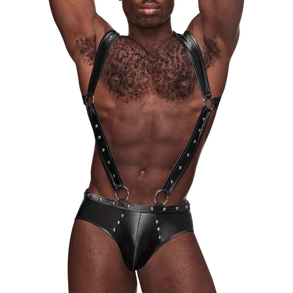 Bild von Uranus - Harness Style Open Back Jock Briefs with Suspender Straps - L/XL - B...
