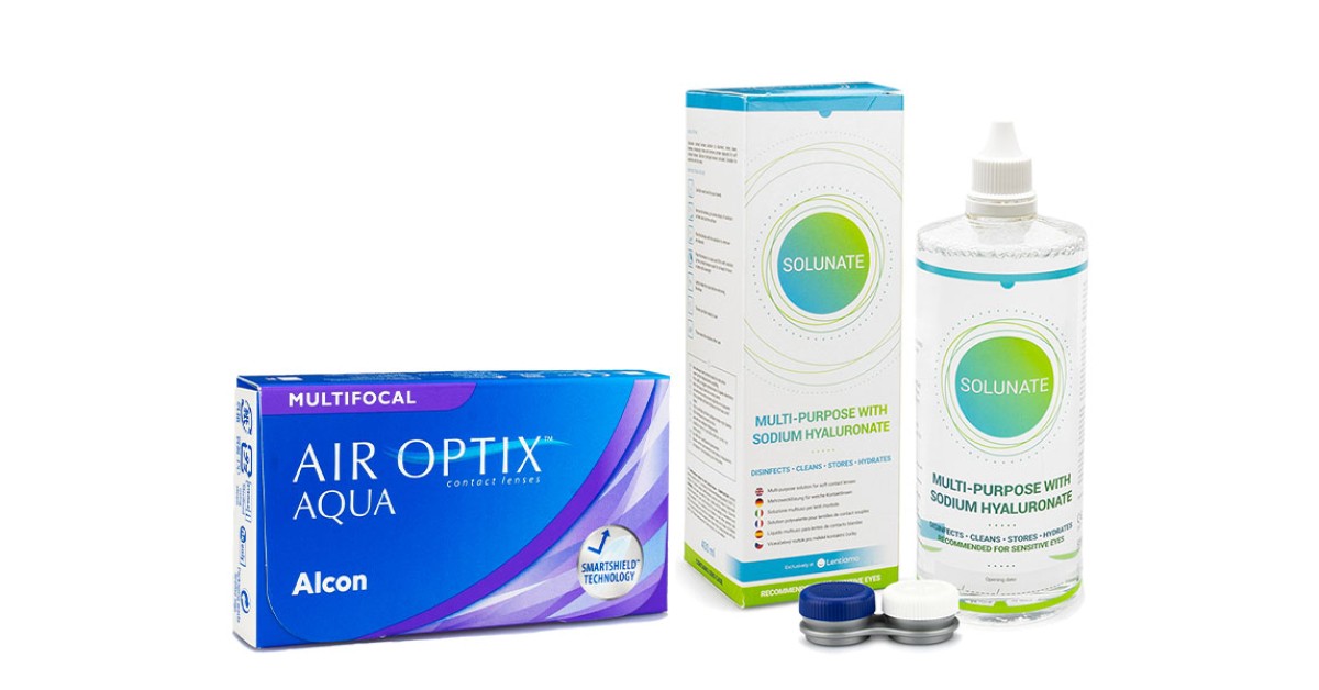 Bild von Air Optix Aqua Multifocal (6 Linsen) + Solunate Multi-Purpose 400 ml mit Behälter