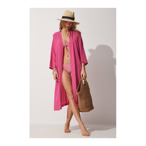 Bild von Stylischer Happiness İstanbul Kimono & Kaftan für Damen in Rosa