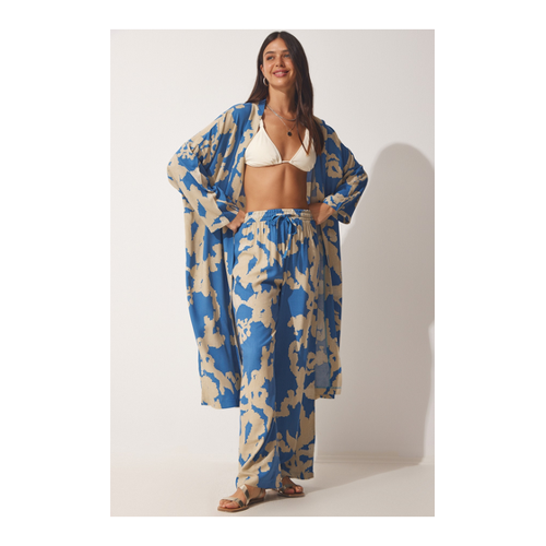 Bild von Happiness İstanbul Modest Fashion Zweiteiler Blau Regular Fit für Damen - 38