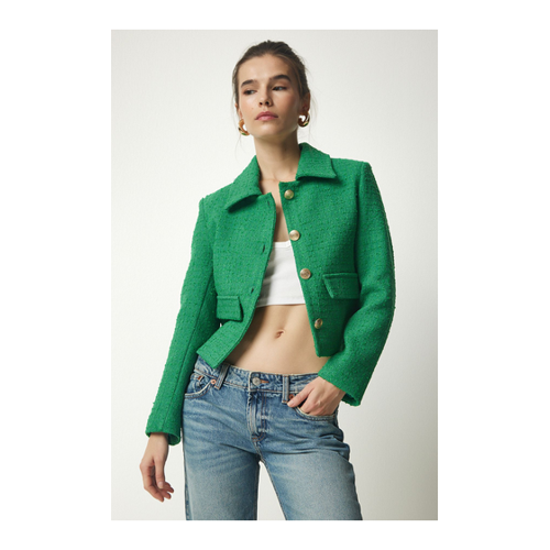 Bild von Happiness İstanbul Damen Blazer Jacke in Grün