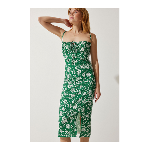 Bild von Happiness İstanbul Kleid Grün Bodycon für Damen - 38