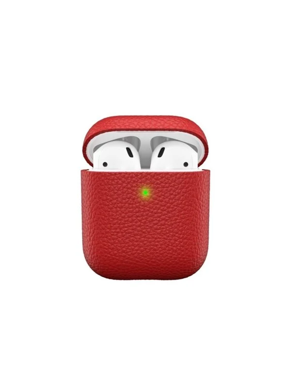 Bild von KeyBudz PodSkinz Artisan Series Leather Case - Handcrafted Leather Case for your Airpods - Red